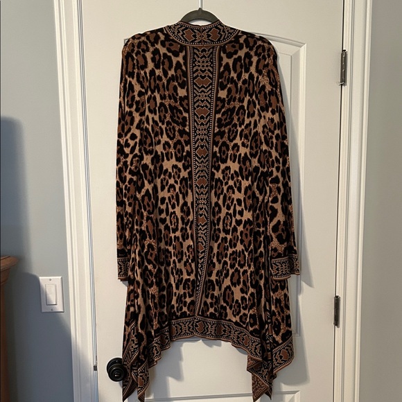 Ruby Rd. Leopard Print Draped Cardigan - Picture 3 of 4